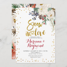 Snö i Kärlek Vita Blommigten Par Shower