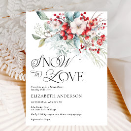 Snö i Kärlek Winter Blommigt Möhippa Inbjudningar