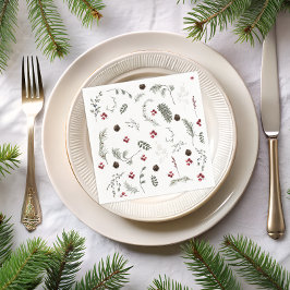 Snö i Kärlek Winter Blommigt Möhippa Pappersservett