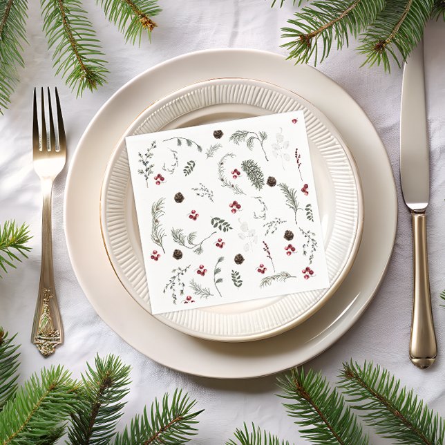 Snö i Kärlek Winter Blommigt Möhippa  Pappersservett (Skapare uppladdad)