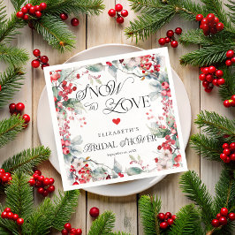 Snö i Kärlek Winter-Blommigten Botaniska Möhippan Pappersservett