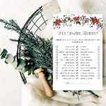 Snö i Kärlek Winter Evergreen Möhippa Game<br><div class="desc">Snö i Kärlek vintervilan Evergreen Möhippa Game fångar romantik och skönheten i ett vinterbergland med en aning festlig charm. Utformningen har en vattenfärgad illustration av evergreen grenar som dammats med snö och som skapar en mjuk, föränderlig bakgrund för ett firande. Röda blommigtar och bär är sammanflätade med gröna, ge utformningen...</div>