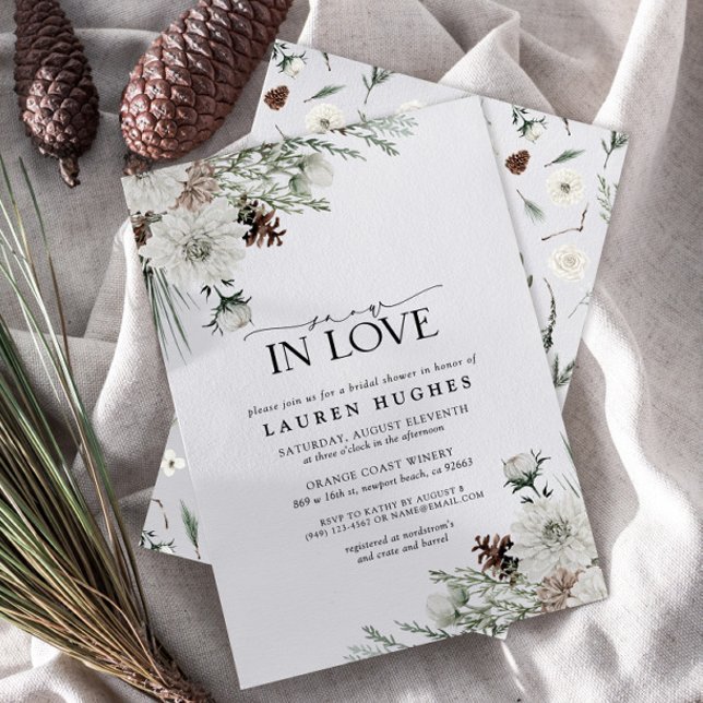 Snö i Kärlek Winter Evergreen Möhippa Inbjudningar (Skapare uppladdad)