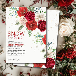 Snö i Kärlek Winter Rustic Snowflake-Möhippan Inbjudningar