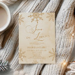 Snö i Kärlek Winter Wonderland Möhippa Inbjudningar<br><div class="desc">Det här är ett Snö i Kärlek Guld Winter Wonderland Inbjudningskort för möhippan!</div>
