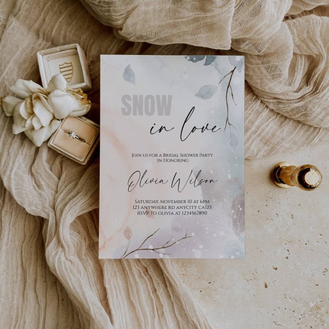 Snö i Kärlek-Winter Wonderland Möhippa Inbjudningar (Skapare uppladdad)