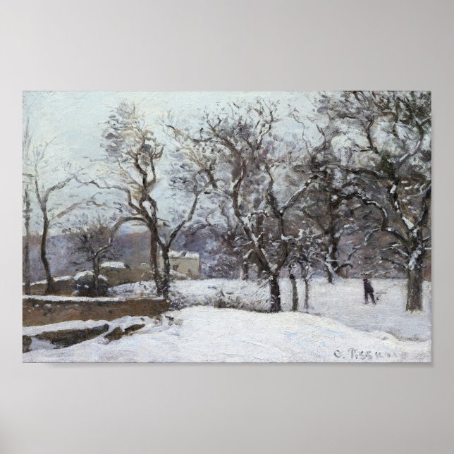 Snö i Louveciennes (1870) av Camille Pissarro Poster (Framsidan)