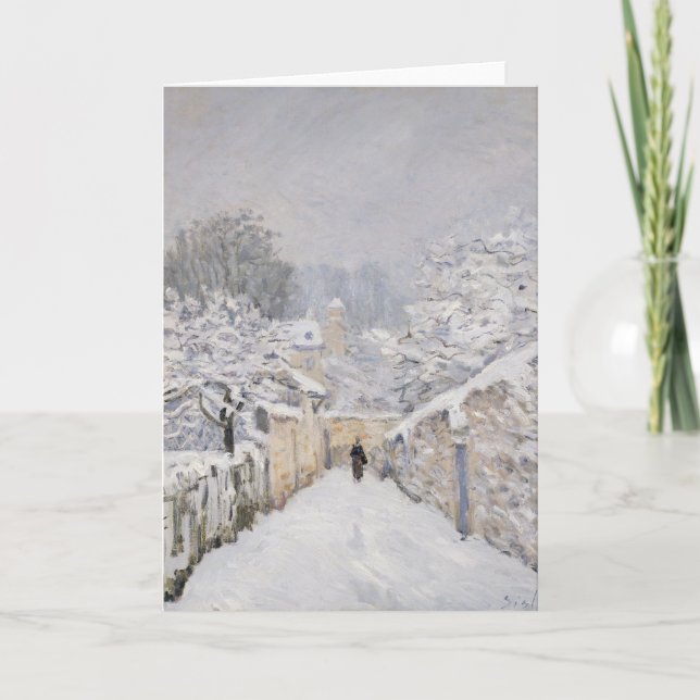 Snö i Louveciennes, 1878 Kort (Framsida)