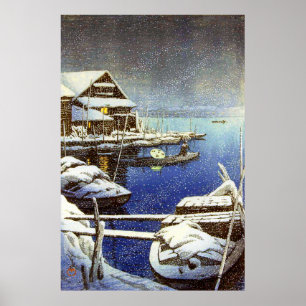 Snö i Mukojima Kawase Hasui 1931 Poster