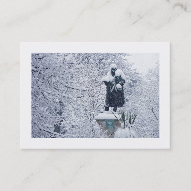 Snö i parken (gränsad) visitkort (Framsida)
