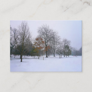 Snö i parken, Mini Photo Visitkort
