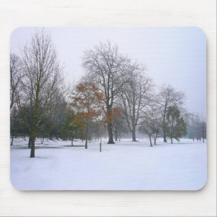 Snö i parken musmatta