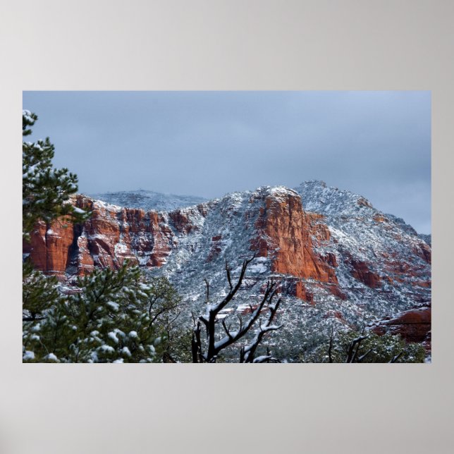 Snö i Sedona Arizona 2812 Poster (Framsidan)