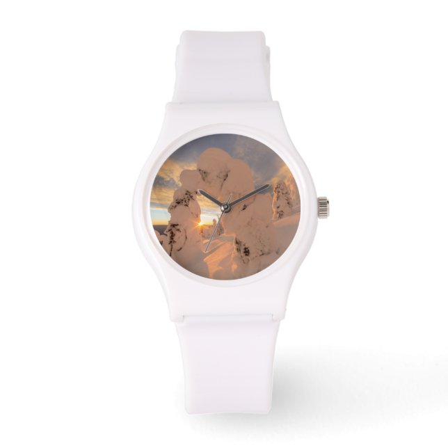 Snö i Spöken i Whitefish-området Armbandsur (Framsida)