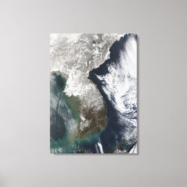 Snö i Sydkorea Canvastryck (Framsida)