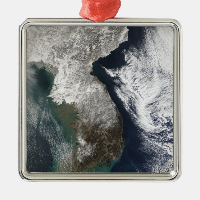 Snö i Sydkorea Julgransprydnad Metall (Framsidan)