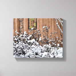 Snö i trädgården canvastryck