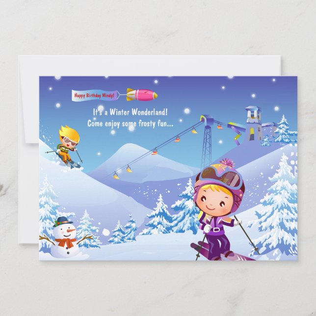 Snö-inbjudan om att hoppa över punkter inbjudningar (Framsida)