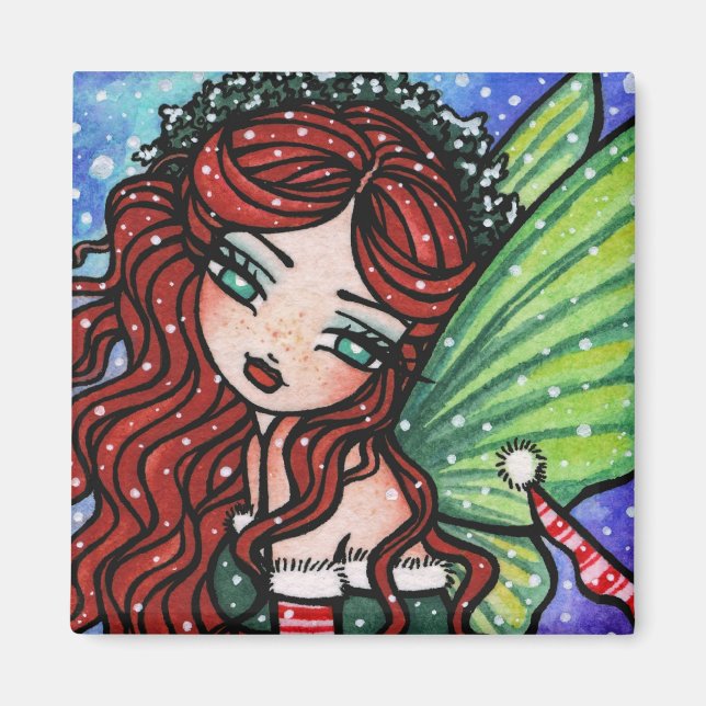 Snö Irish Fae Fairy Art av Hannah Lynn Magnet (Framsidan)