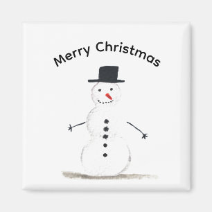snö jul i snögubbe, vinterfärg, magnet