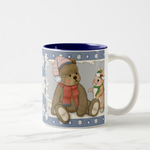 Snö jul Teddy och Bunny Två-Tonad Mugg