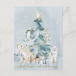 Snö Julgran Helgdag Helg Vykort