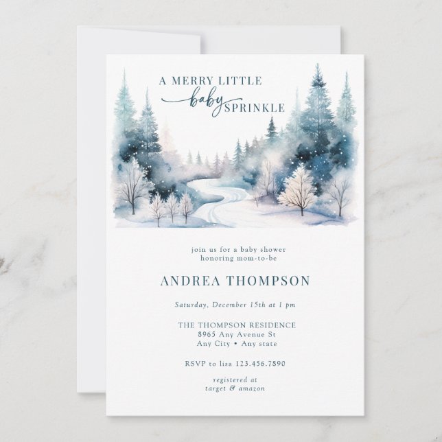 Snö Kärlek | Vinter Baby Shower Inbjudningar (Framsida)