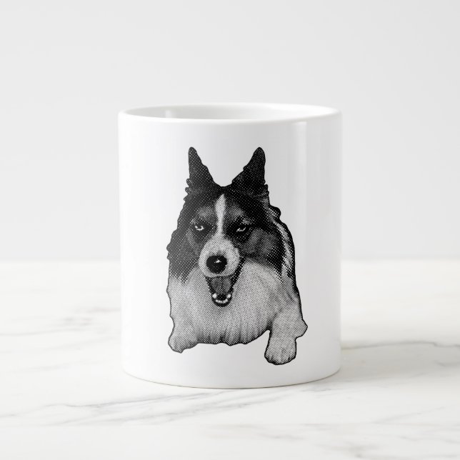 Snö-Kissed Corgi Hej Jumbo Mugg (Framsidan)