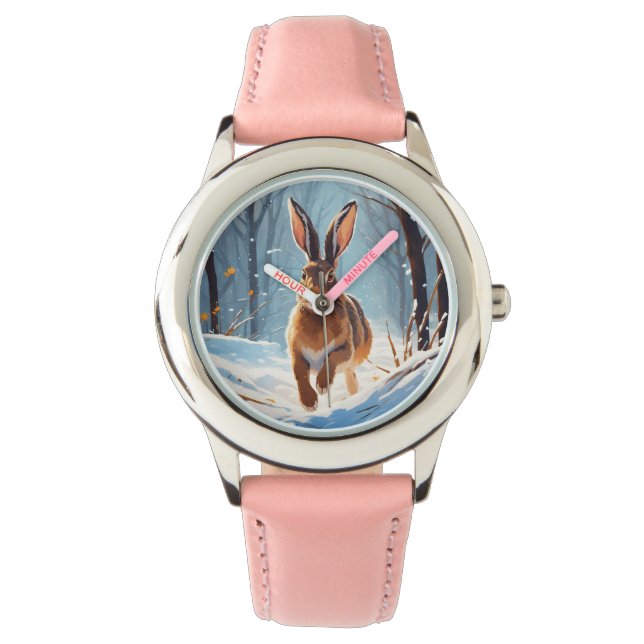Snö-Kissed: Hare Springa Armbandsur (Framsida)