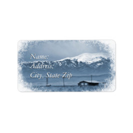 Snö kommer in (jul) adressetikett