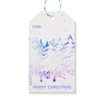 Snö Laden Julgranar i Blue Lila & White