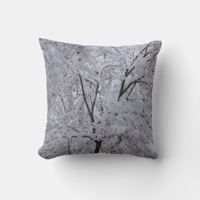 Snö-Laden Träd Kudde (Framsida)