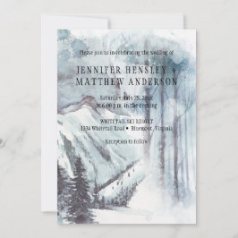 Snö Landskapet Gräs Träd, bergsområdena Bröllop | Inbjudningar