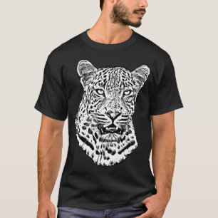 Snö Leopard Abstrakt Ursprunglig djungelkonst T Shirt