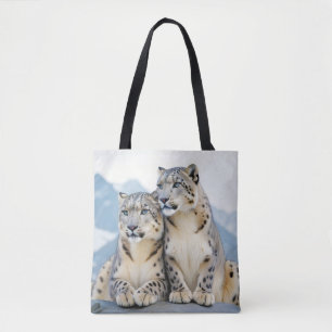 Snö Leopard Animal Natature Wildlife Affection Kär Tygkasse