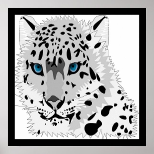 SNÖ LEOPARD ANIMAL POSTER (Framsidan)