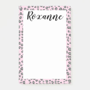 Snö Leopard Animal Print CUSTOMIZE IT Antecknings Post-it Block