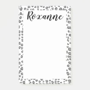 Snö Leopard Animal Print CUSTOMIZE IT Antecknings Post-it Block