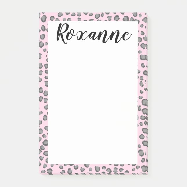 Snö Leopard Animal Print CUSTOMIZE IT Anteckningsb Post-it Block (Framsida)