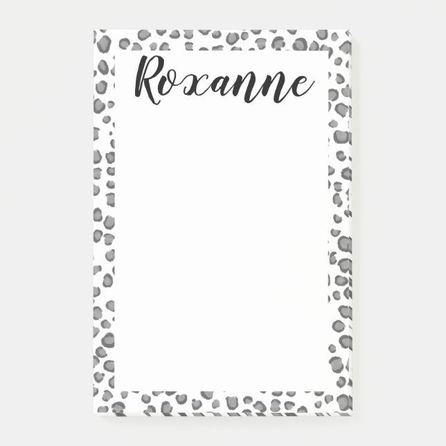 Snö Leopard Animal Print CUSTOMIZE IT Anteckningsb Post-it Block (Framsida)