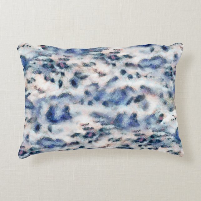 Snö Leopard Animal Print Skin Mönster Prydnadskudde (Framsidan)