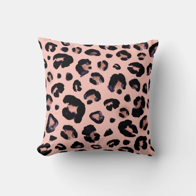 Snö Leopard black grått beige seamless bakgrund. Kudde (Framsida)