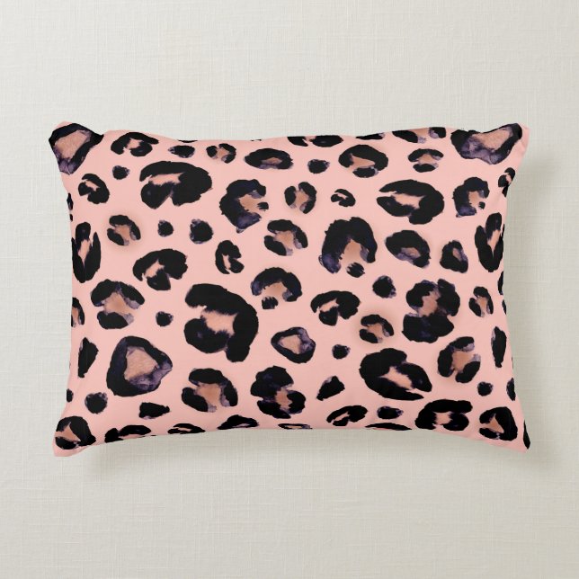 Snö Leopard black grått beige seamless bakgrund. Prydnadskudde (Framsidan)
