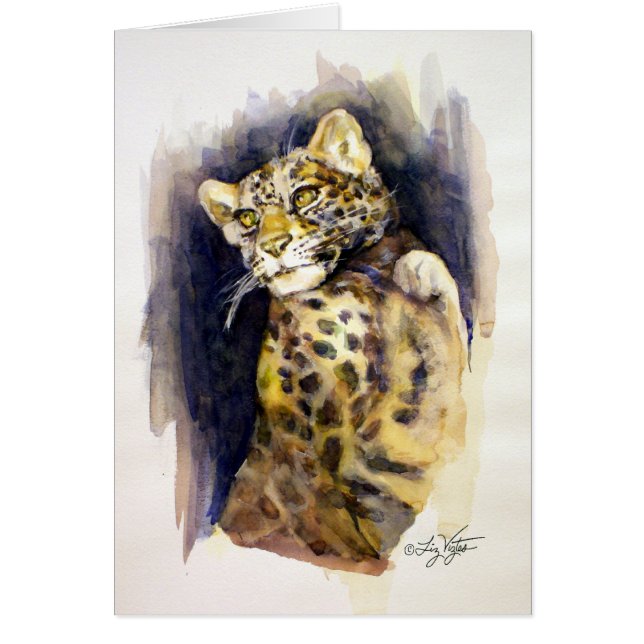 Snö Leopard Blank Card Hälsningskort (Framsidan)