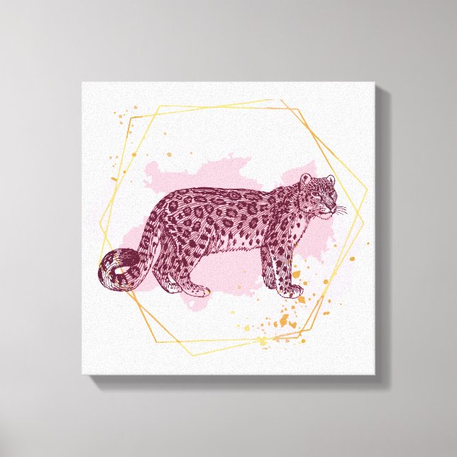 Snö leopard canvastryck (Framsida)