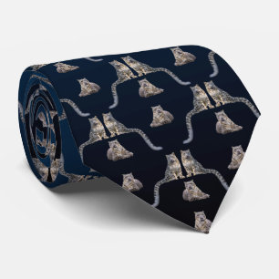 Snö Leopard Frenzy Tie Dbl Sided (Mörk/ljusblå) Slips
