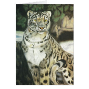 "Snö Leopard" Hälsningskort
