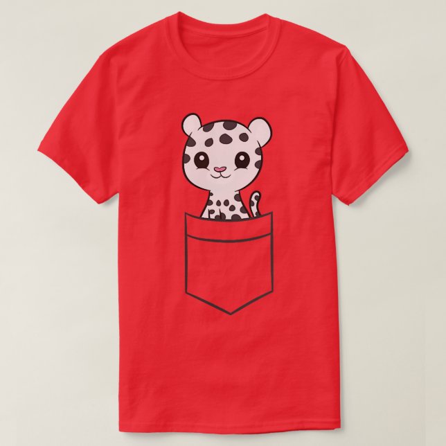 Snö Leopard i en pocketkrut Snö Leopard T Shirt (Design framsida)