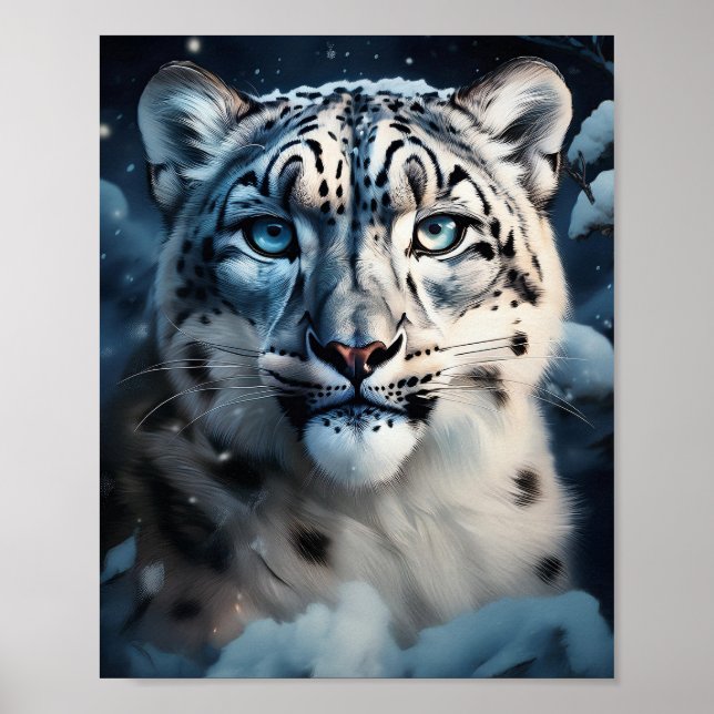 Snö Leopard i Snö Poster (Framsidan)