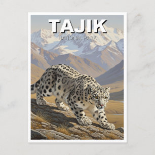 Snö Leopard i Tadzjikistans nationalpark Tadzjikis Vykort